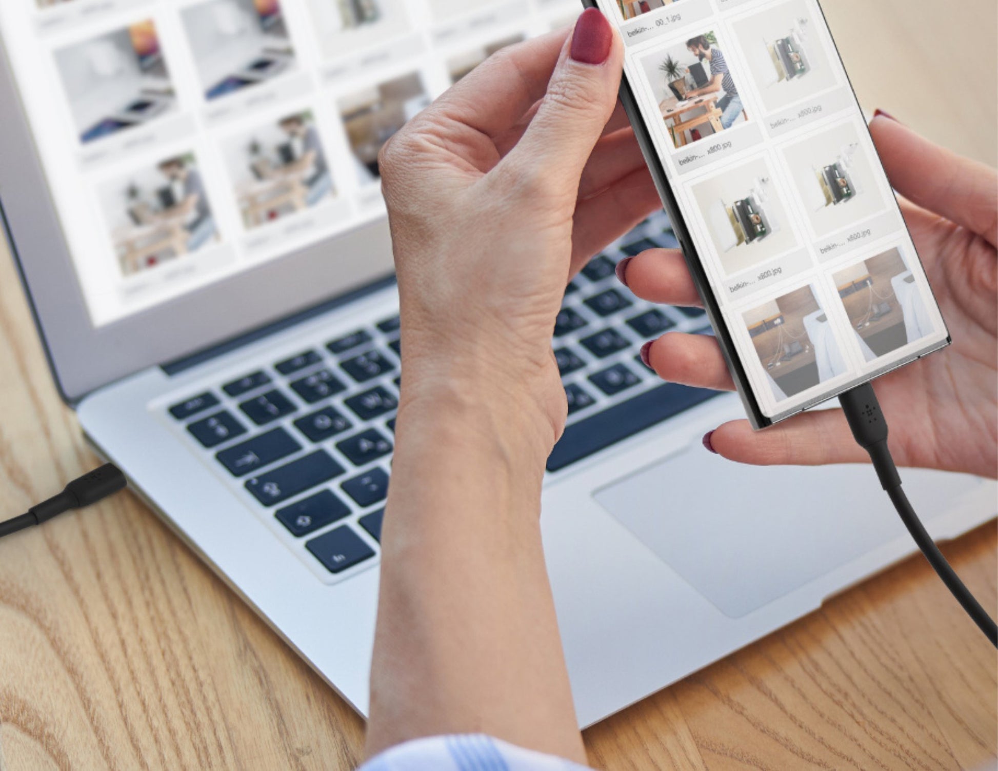 Belkin BOOSTCHARGE USB-C to USB-C 60W cable CAB003bt2M in black and white at Thabthaba Store Qatar