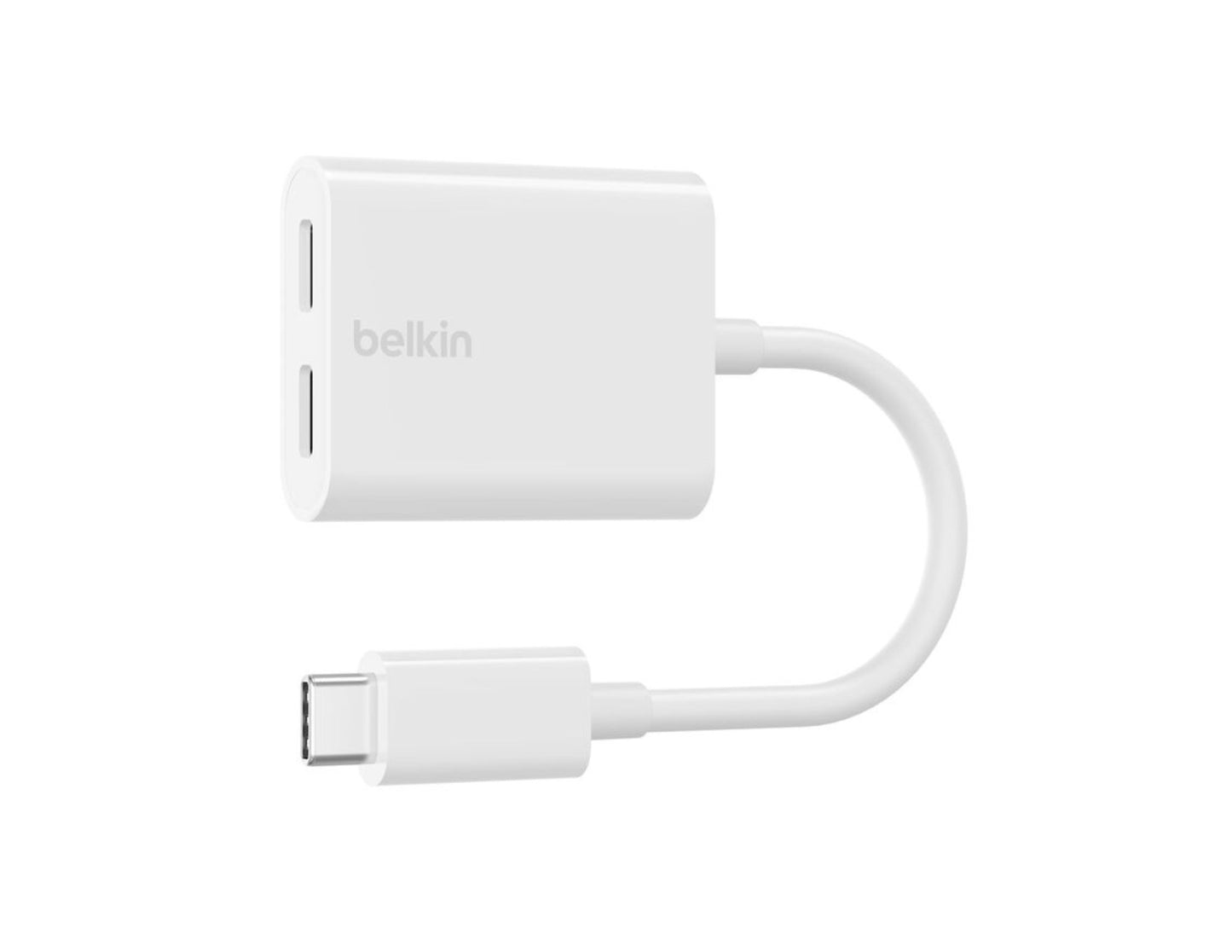 Belkin RockStar F7U081 USB-C audio charge adapter black white Thabthaba Qatar