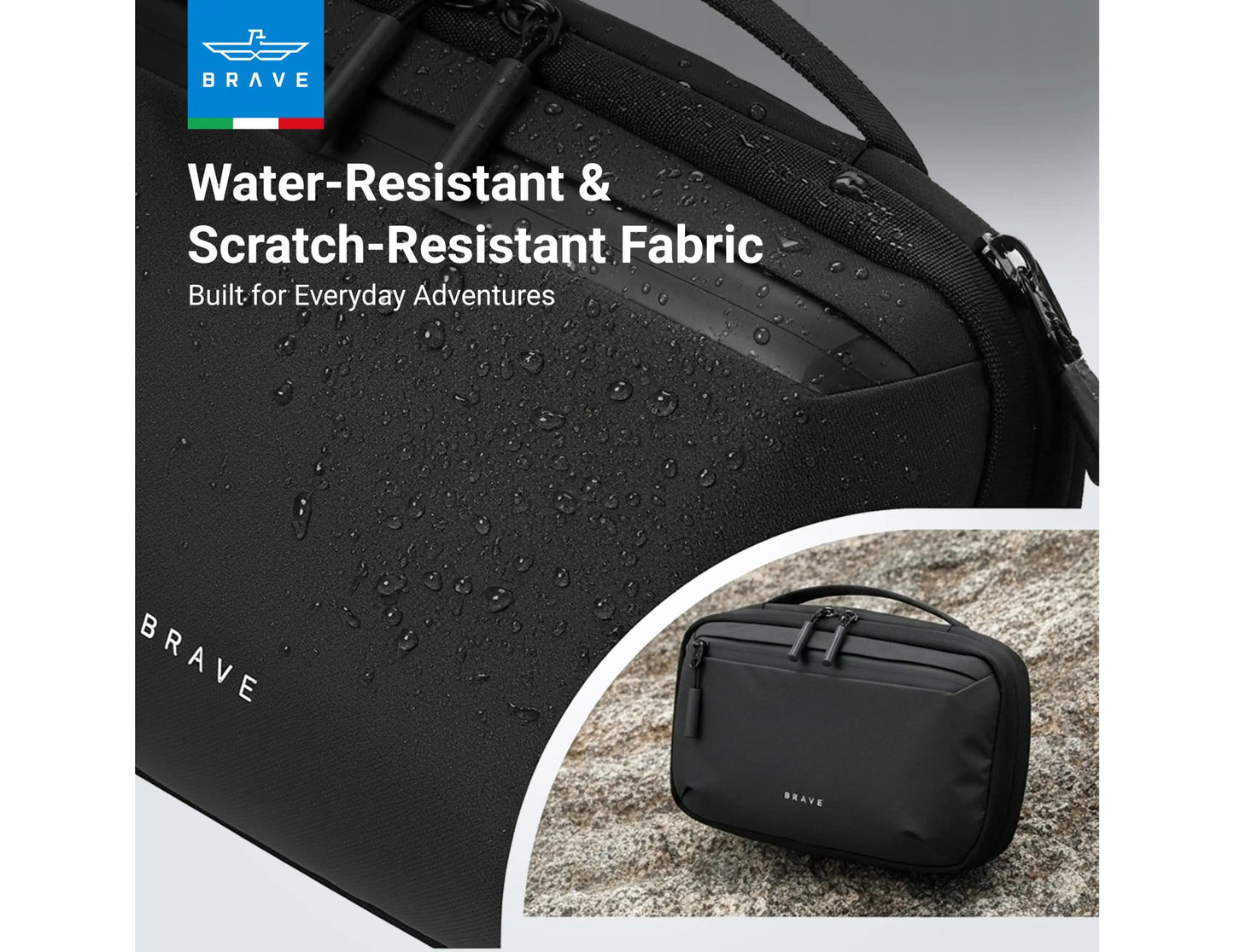 Brave BTP-06 tech pouch organizer water-resistant black travel gadget storage