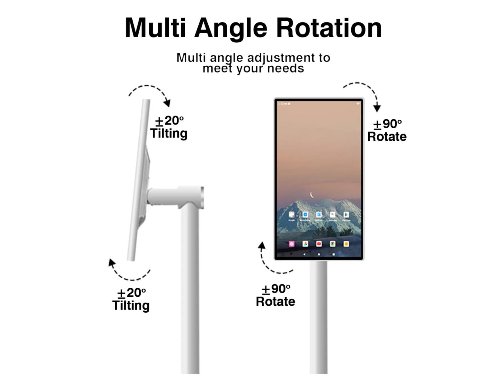 D01 Stand by Me 21.5 inch Android smart TV with touch screen and camera on wheeled stand available in Qatar