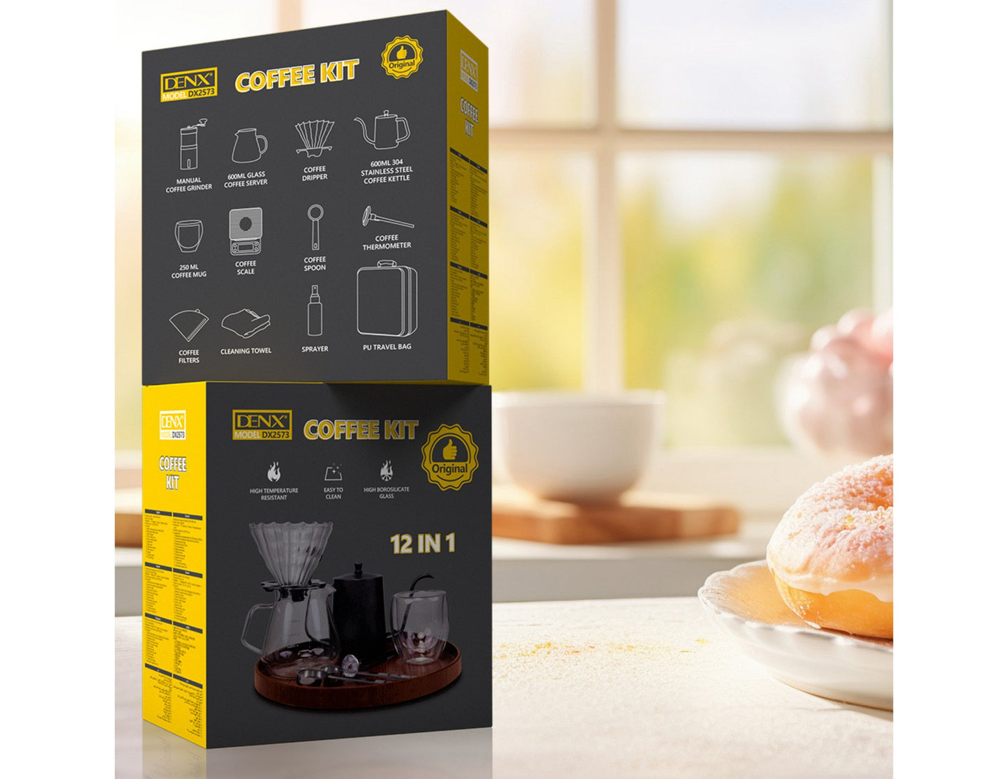 DENX V60 12-in-1 Portable Coffee Kit DX2573 Set Qatar