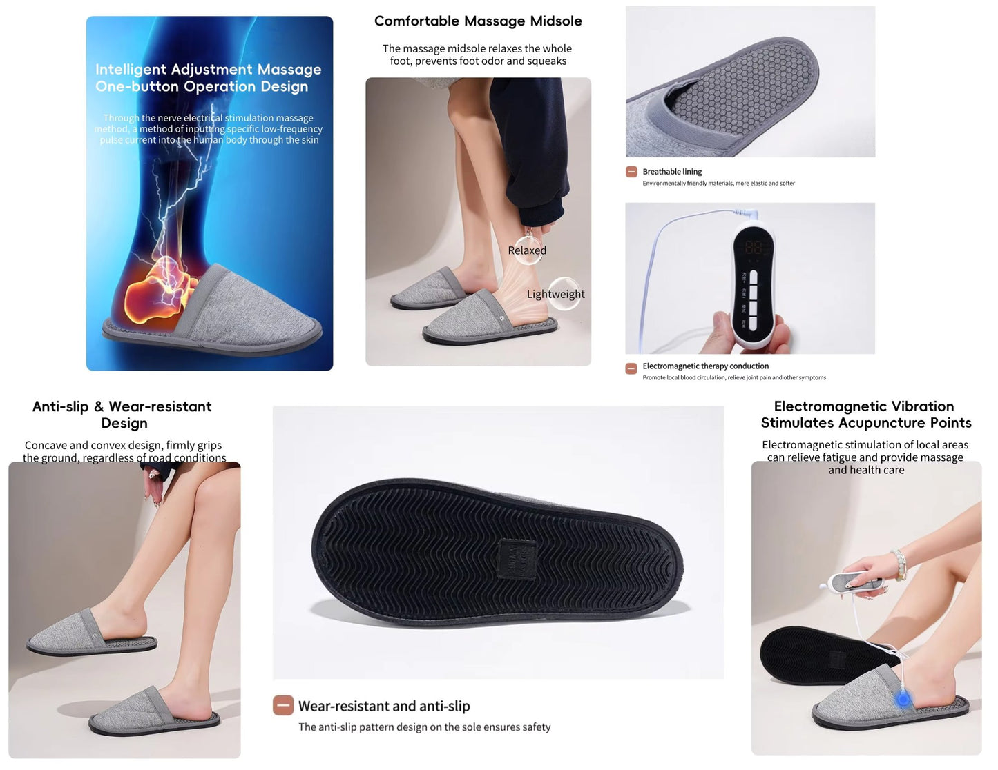 Digital physiotherapy massage shoes EMS acupressure sole with controller foot pain relief and wellness Qatar