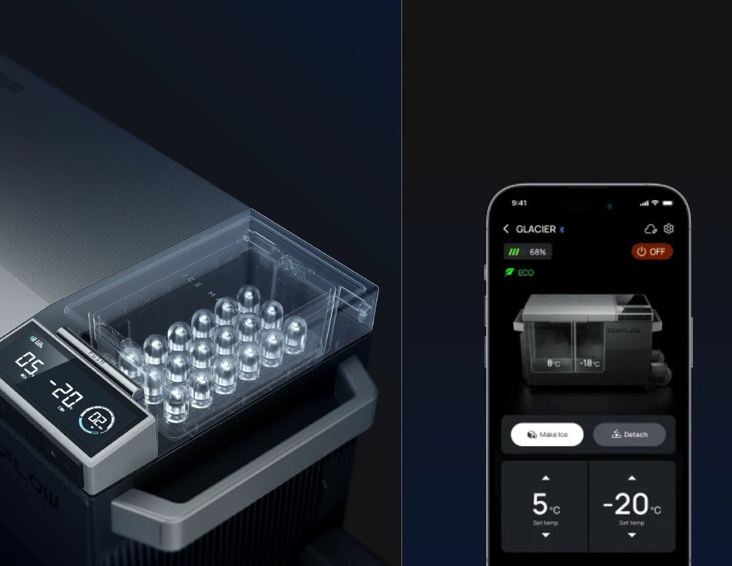 EcoFlow Glacier 38L portable compressor fridge with ice maker Qatar