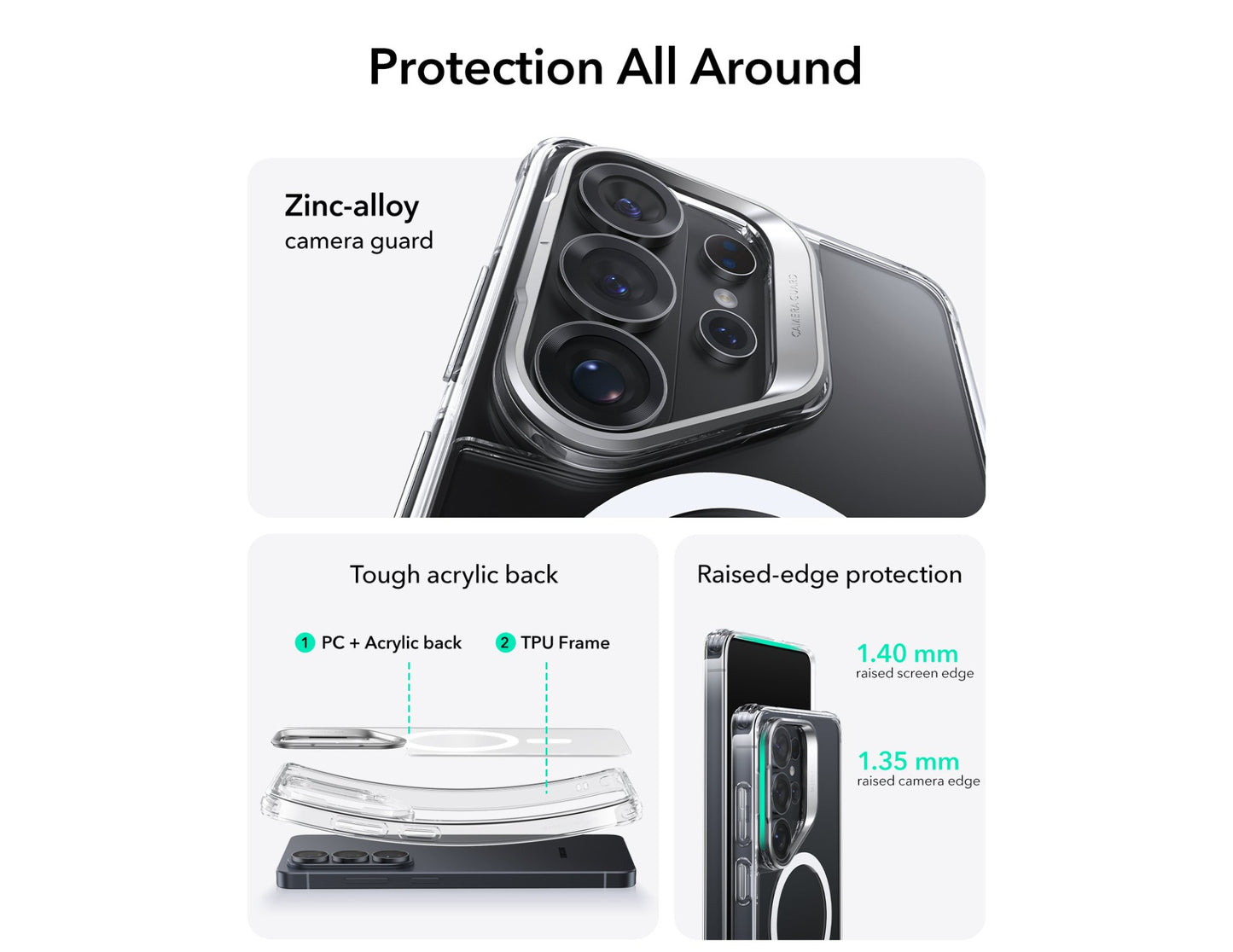 ESR Classic Hybrid Magnetic Stash Stand clear case for Samsung Galaxy S26 Ultra at Thabthaba Store Qatar.