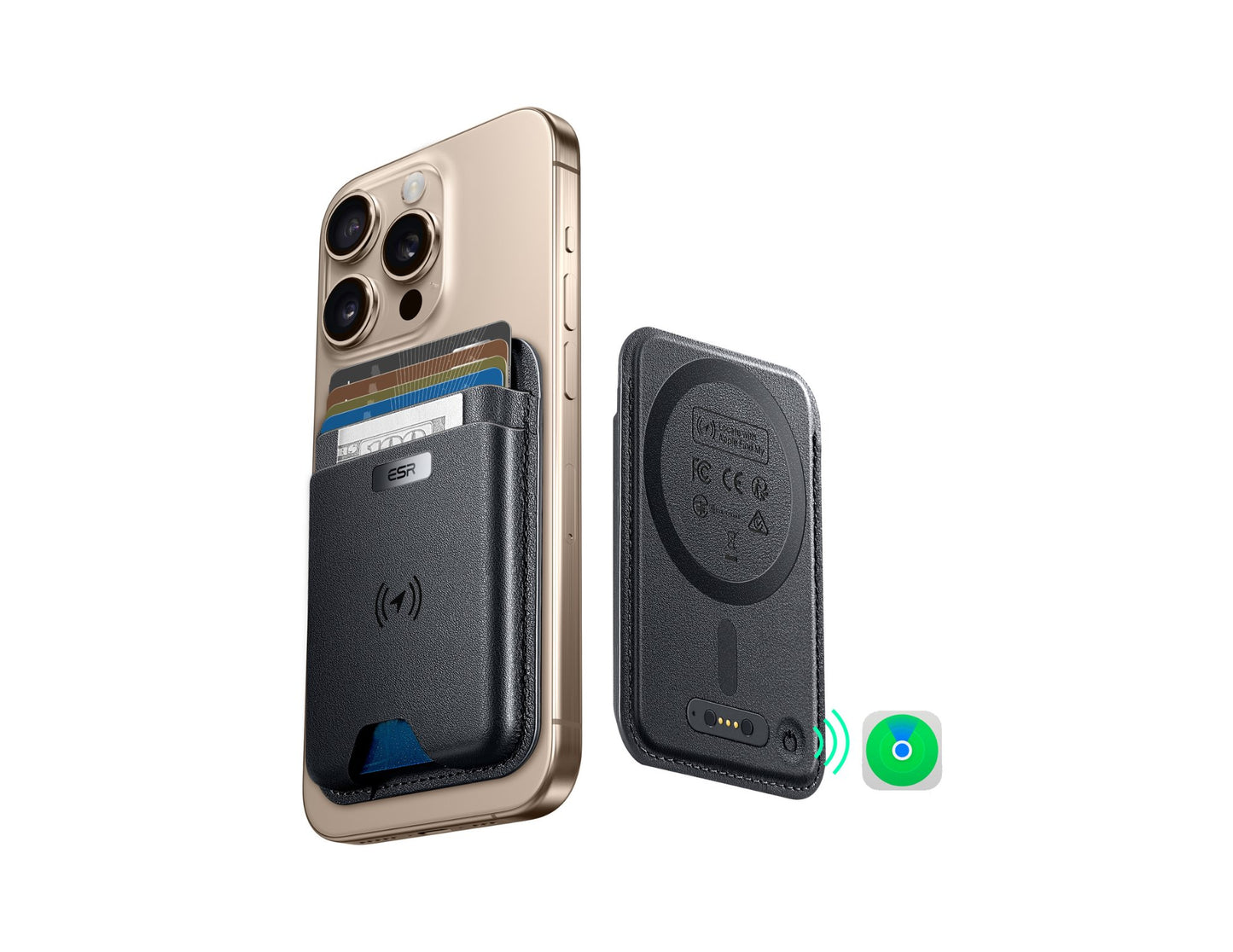 ESR Classic Geo Wallet Boost HaloLock with Find My for MagSafe at Thabthaba Store Qatar.