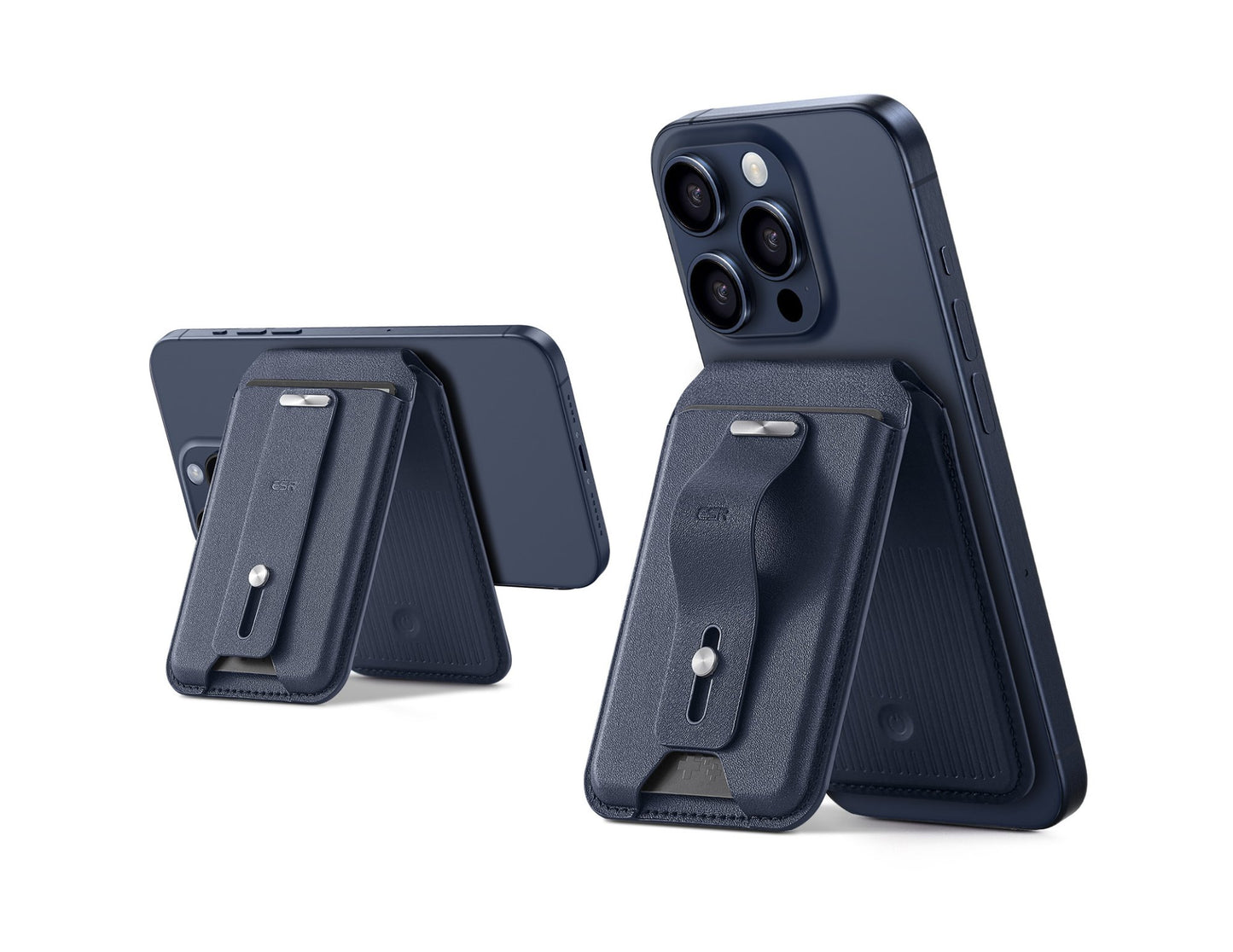 ESR HaloLock Geo Wallet Stand with grip and Find My for MagSafe at Thabthaba Store Qatar.