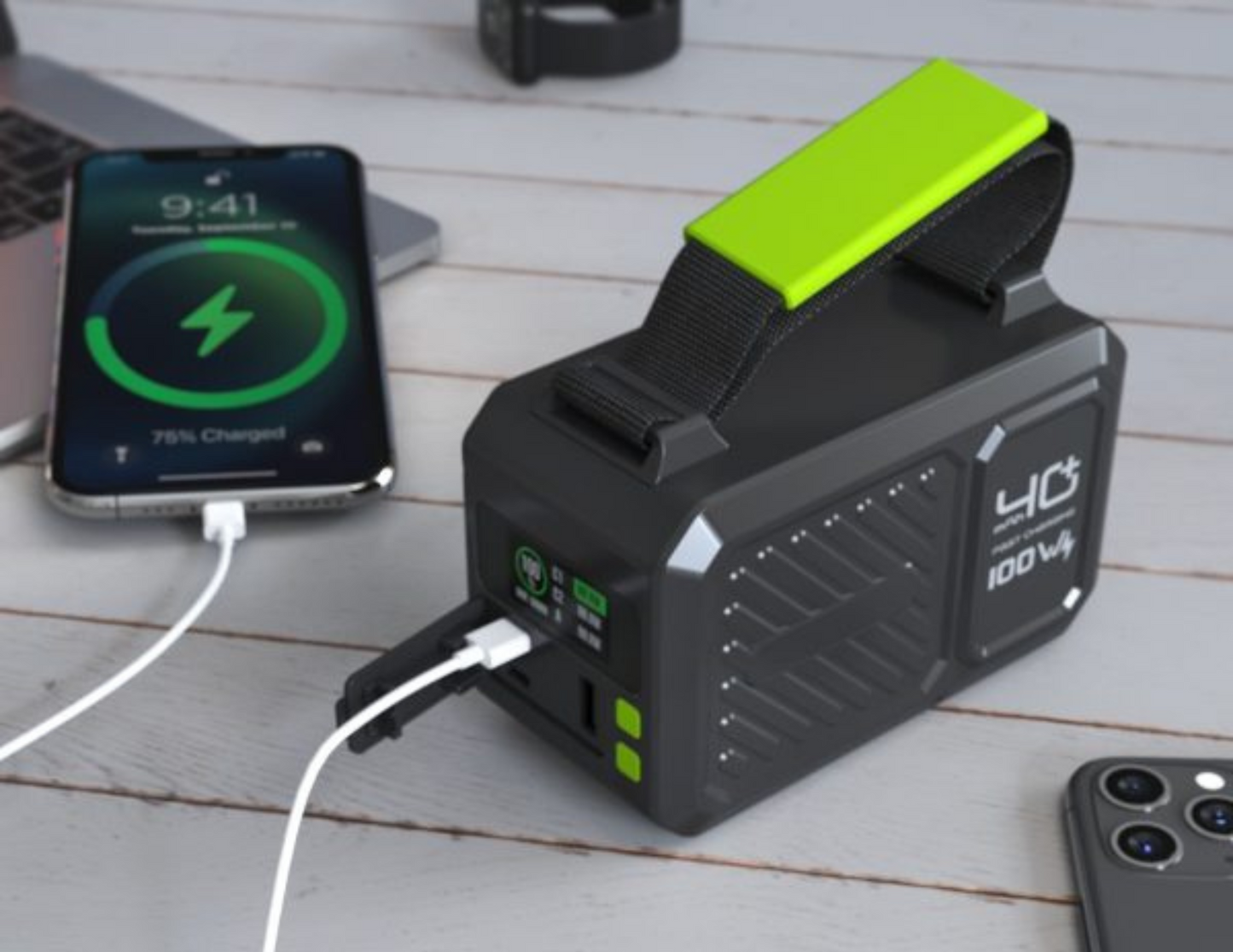 Goui Beast 100 Power Station AES40 charging devices simultaneously.