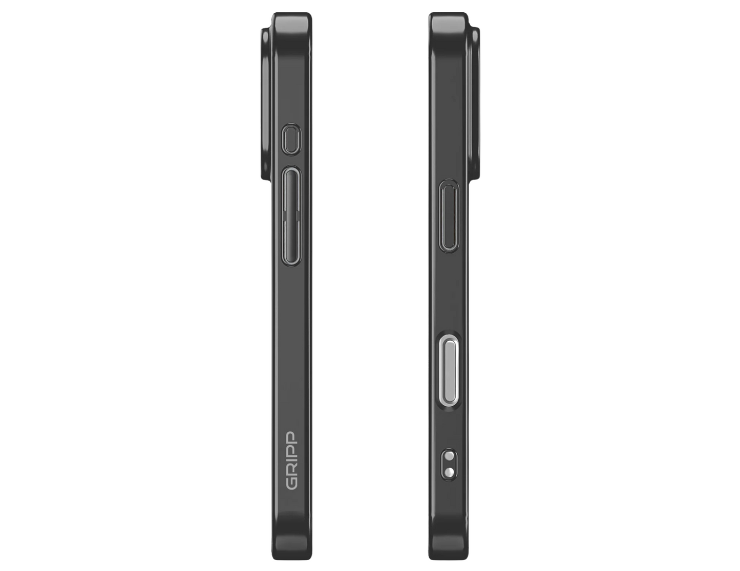 Side view of the GRIPP Glacier SlimMag Case showing the matte metallic bezel.