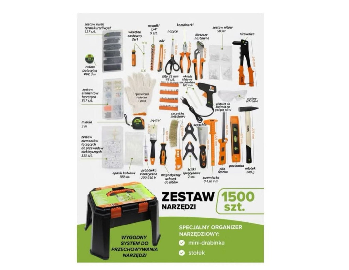 ISMA IS-515002 1500-piece multifunctional professional tool set with 1/4" square drive and case table-stand, available at Thabthaba Store Qatar