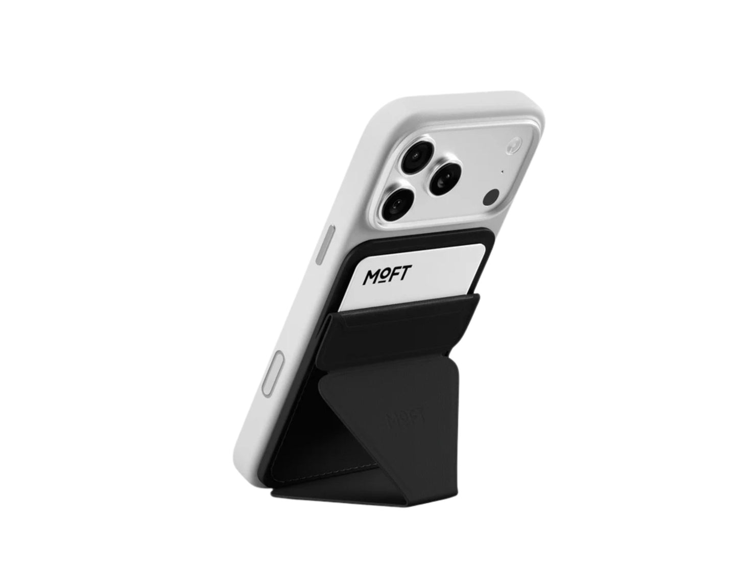 MOFT Trackable Snap-on Phone Stand & Wallet MagSafe-compatible slim wallet and phone stand.