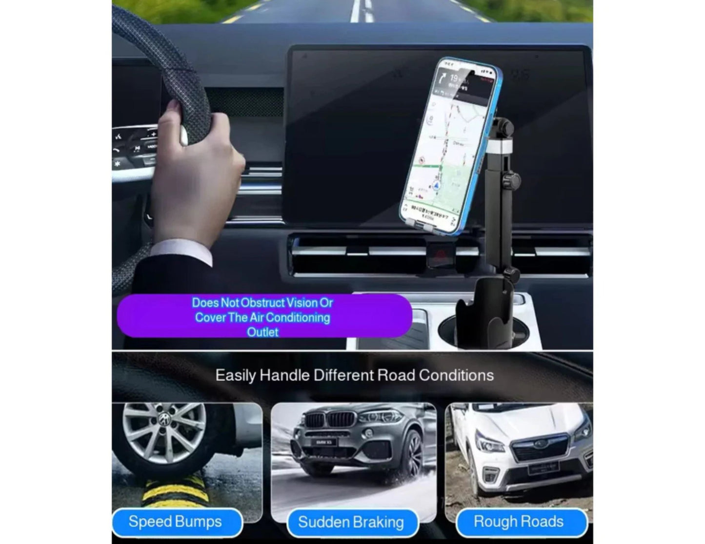 Moxedo Cup-Grip Car Phone Holder MX-CM075 for Qatar cars, MagSafe compatible