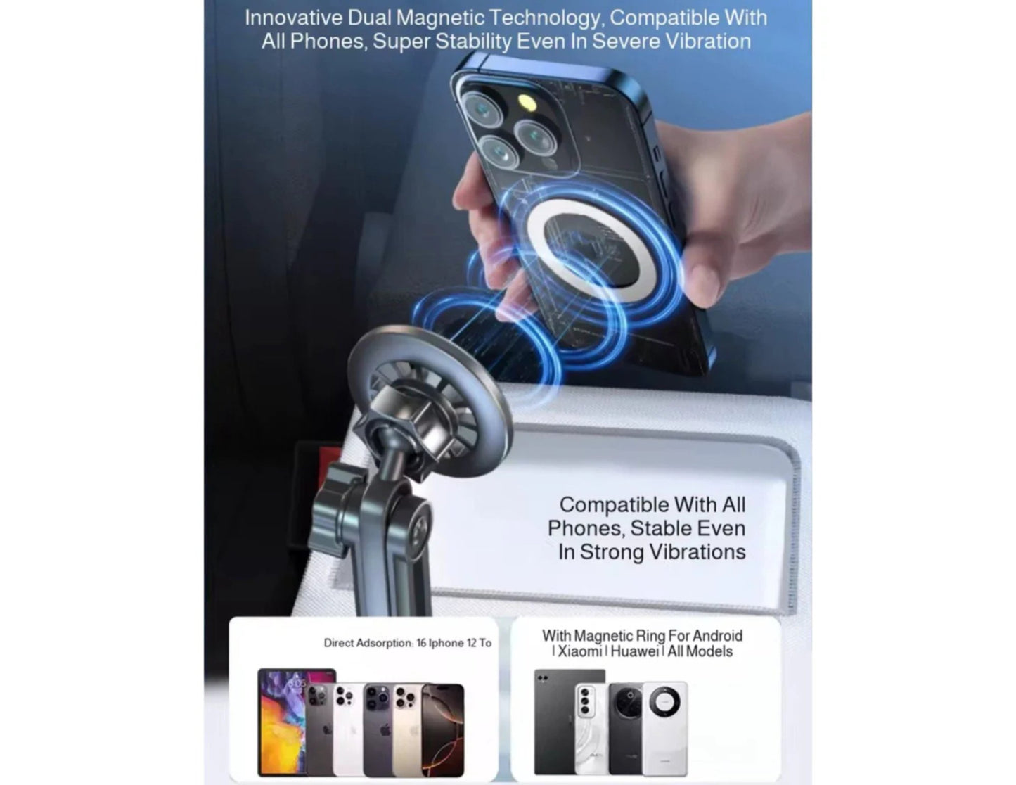Moxedo Cup-Grip Car Phone Holder MX-CM075 for Qatar cars, MagSafe compatible