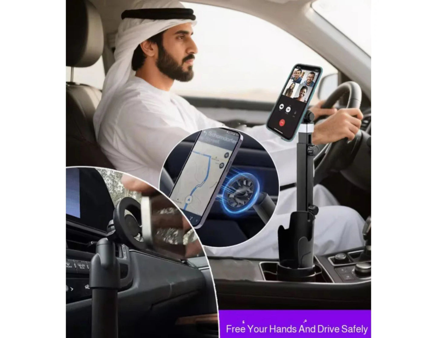 Moxedo Cup-Grip Car Phone Holder MX-CM075 for Qatar cars, MagSafe compatible