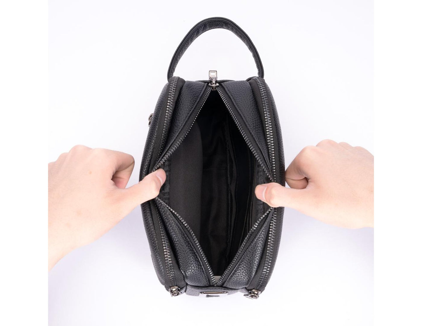 Phone Planet PP-B02 smart fingerprint lock handbag black anti theft leather handbag Qatar