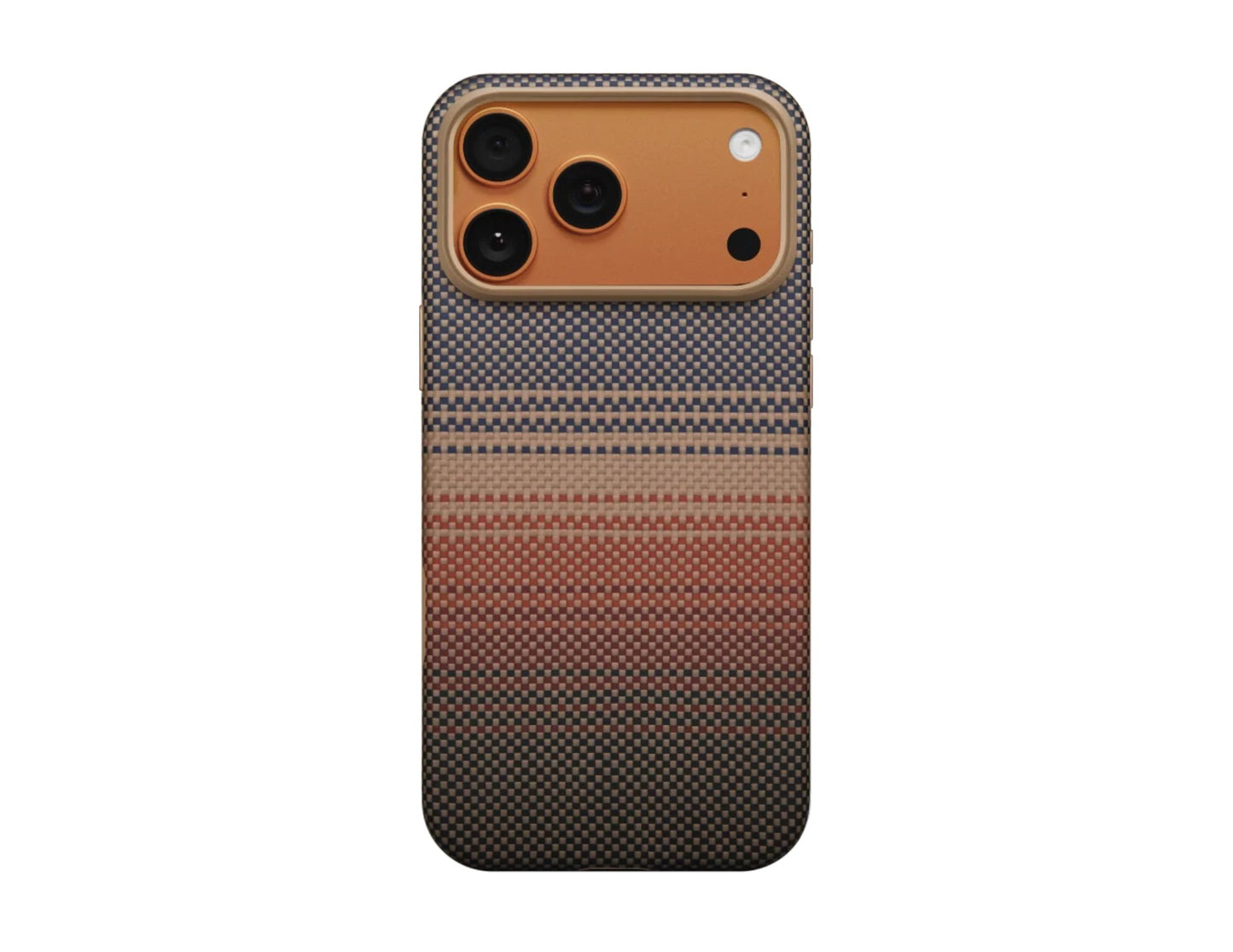 Pitaka Aramid UltraGuard Sunset Case for iPhone 17 Pro & Pro Max, premium aramid fiber, Orca resin, military-grade protection, MagSafe compatible