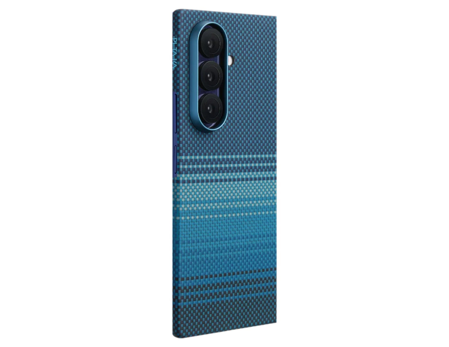 Pitaka Ultra Slim Rear Case for Samsung Galaxy Z Fold 7 with Fusion Weaving aramid fiber, MagSafe compatible, shown in Sunset and Moonrise colors, at Thabthaba Store Qatar