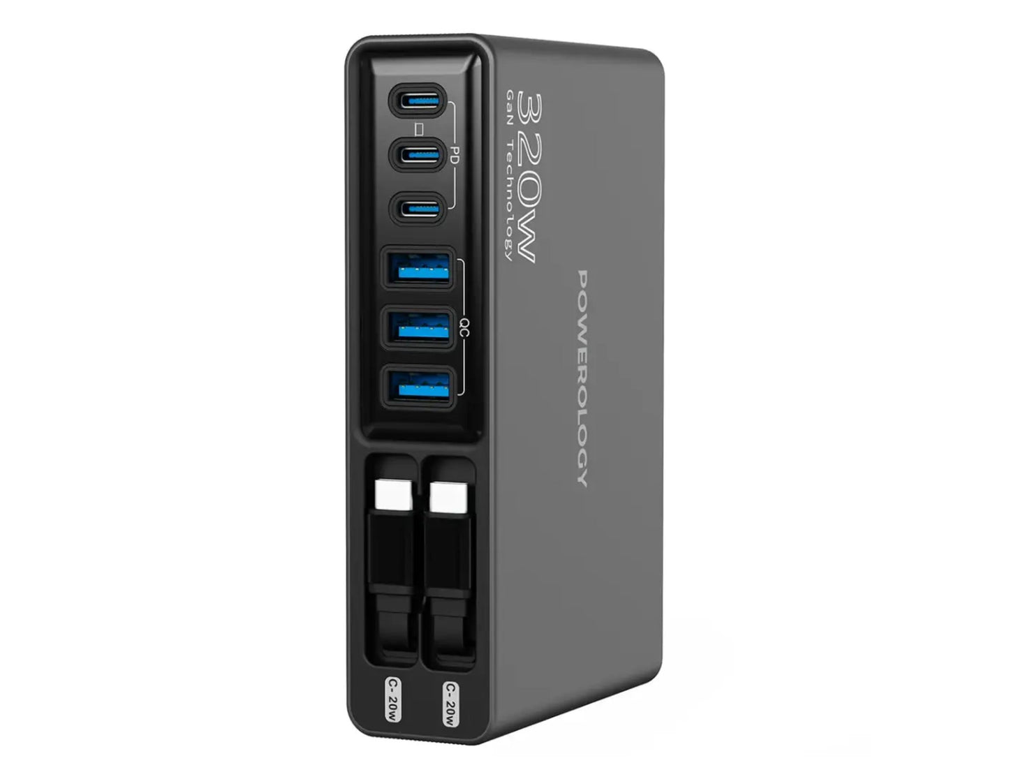 Powerology Univo Charging Station PD 100W black 320W GaN desktop charging station