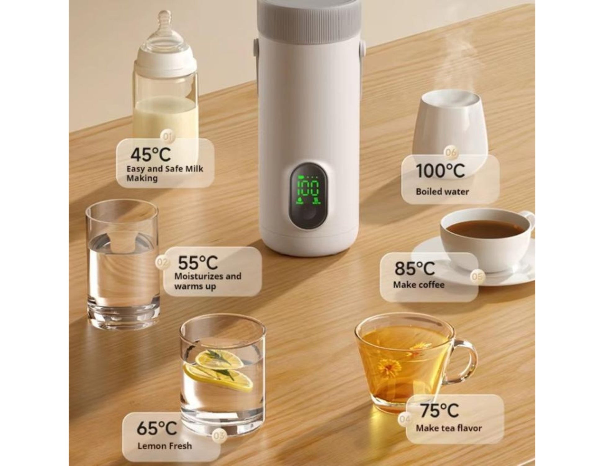 Rechargeable Kettle RK-3 27,000mAh Wireless Portable Stainless Travel Kettle Qatar