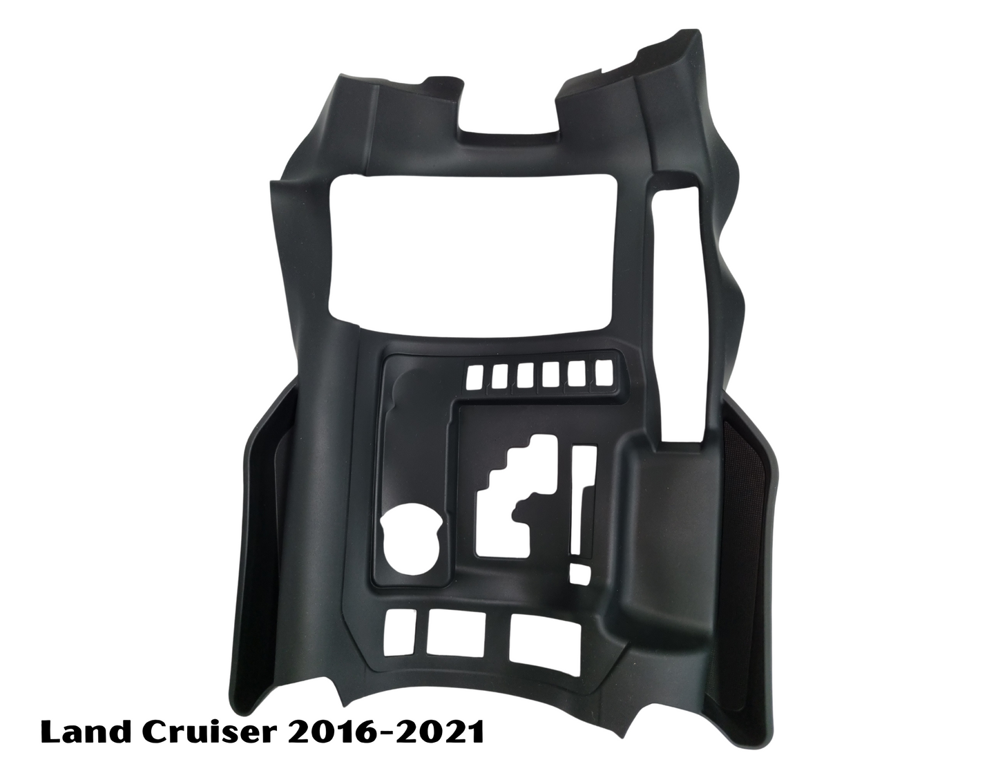 Rubber console storage box cover in black for Land Cruiser (2016–2021).