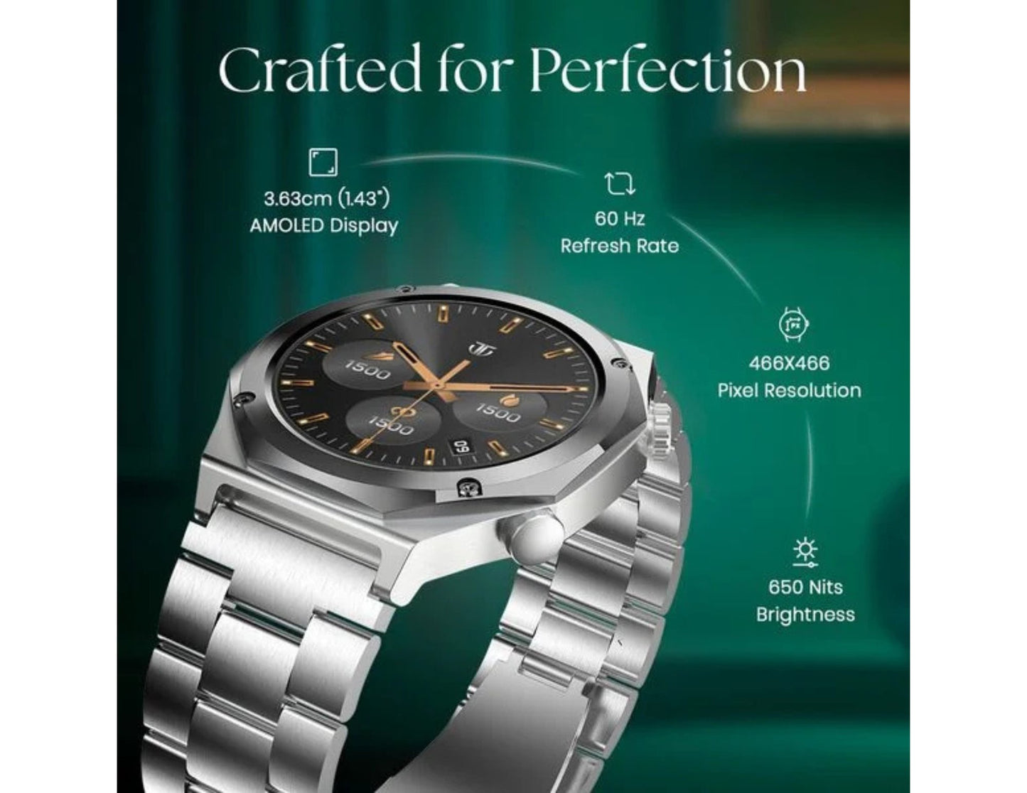 Titan Maestro Premium Metal Smartwatch Black Stainless Steel Thabthaba Store Qatar