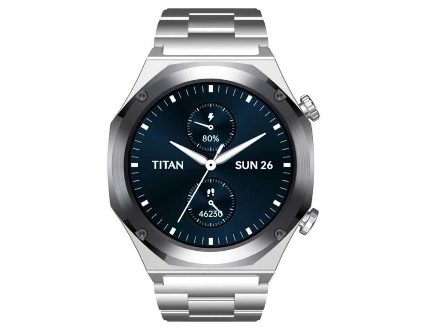 Titan Maestro Premium Metal Smartwatch Black Stainless Steel Thabthaba Store Qatar