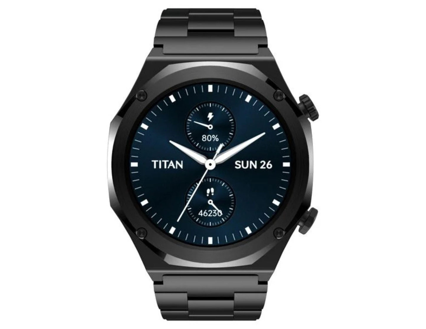 Titan Maestro Premium Metal Smartwatch Black Stainless Steel Thabthaba Store Qatar