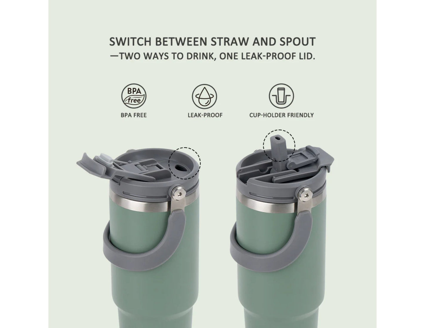 Tyeso ROAM Stainless Steel Vacuum Tumbler 600ml TS-8826 Leak-Proof Qatar