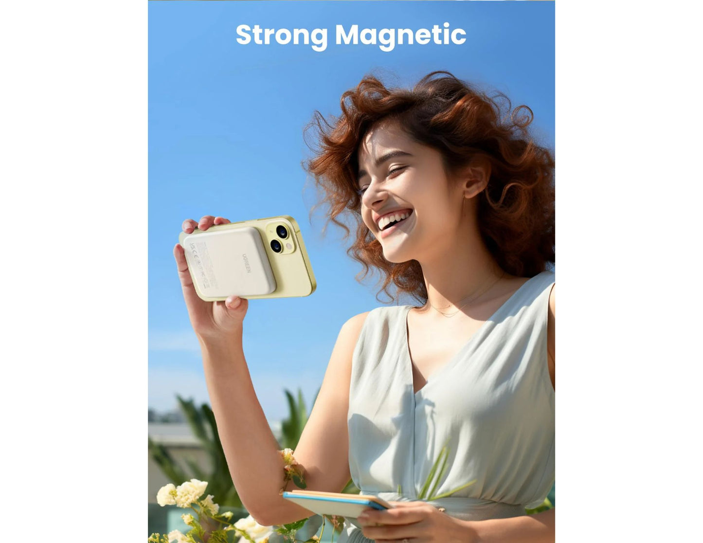 UGREEN 5000mAh Magnetic Wireless Power Bank Beige PB560 Qatar