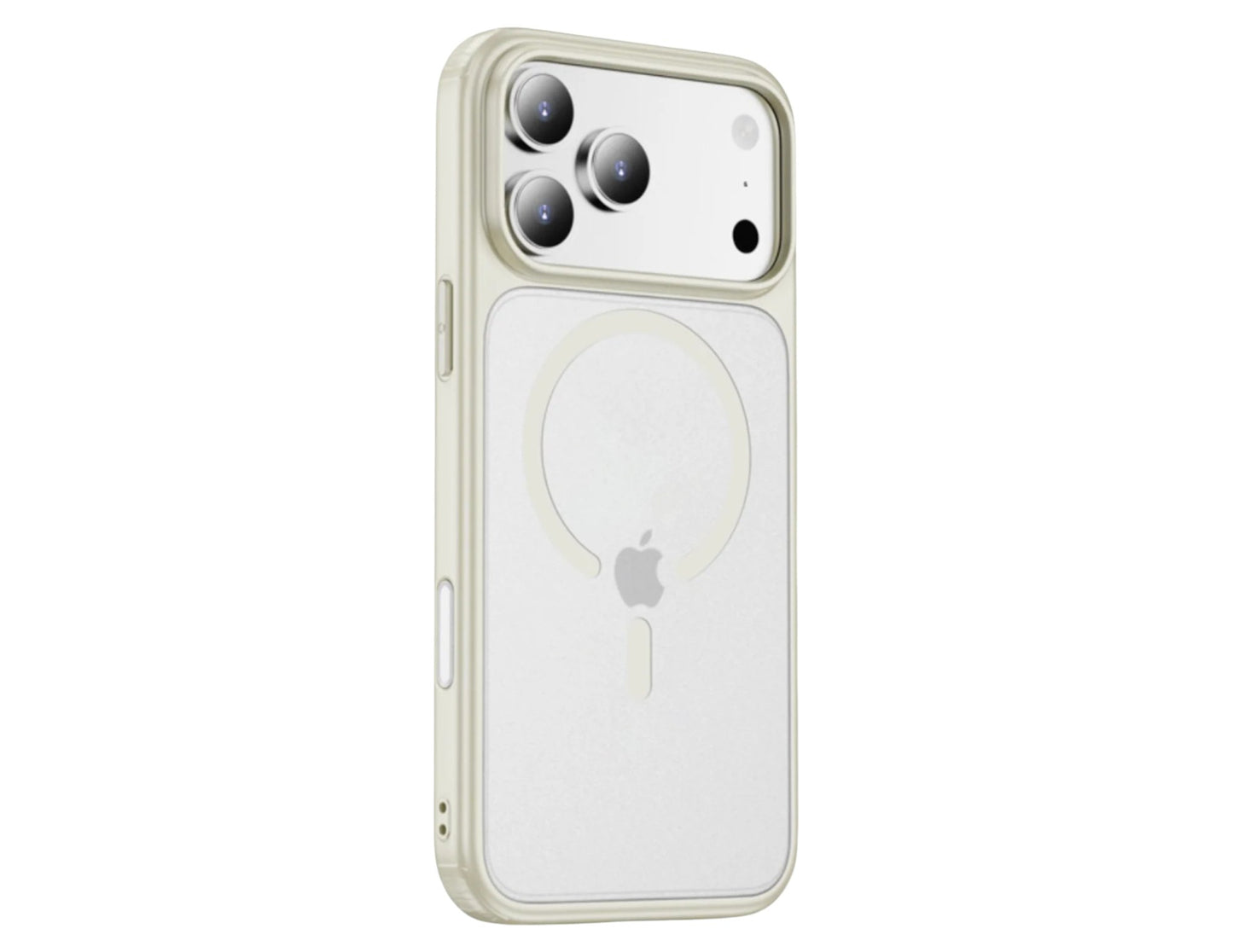 Wizard ARMOR CASE for iPhone 17 Pro / Pro Max / Air, frosted transparent MagSafe case with airbag shock protection, raised lens/screen bezels, Starlight and Black color options, at Thabthaba Store Qatar