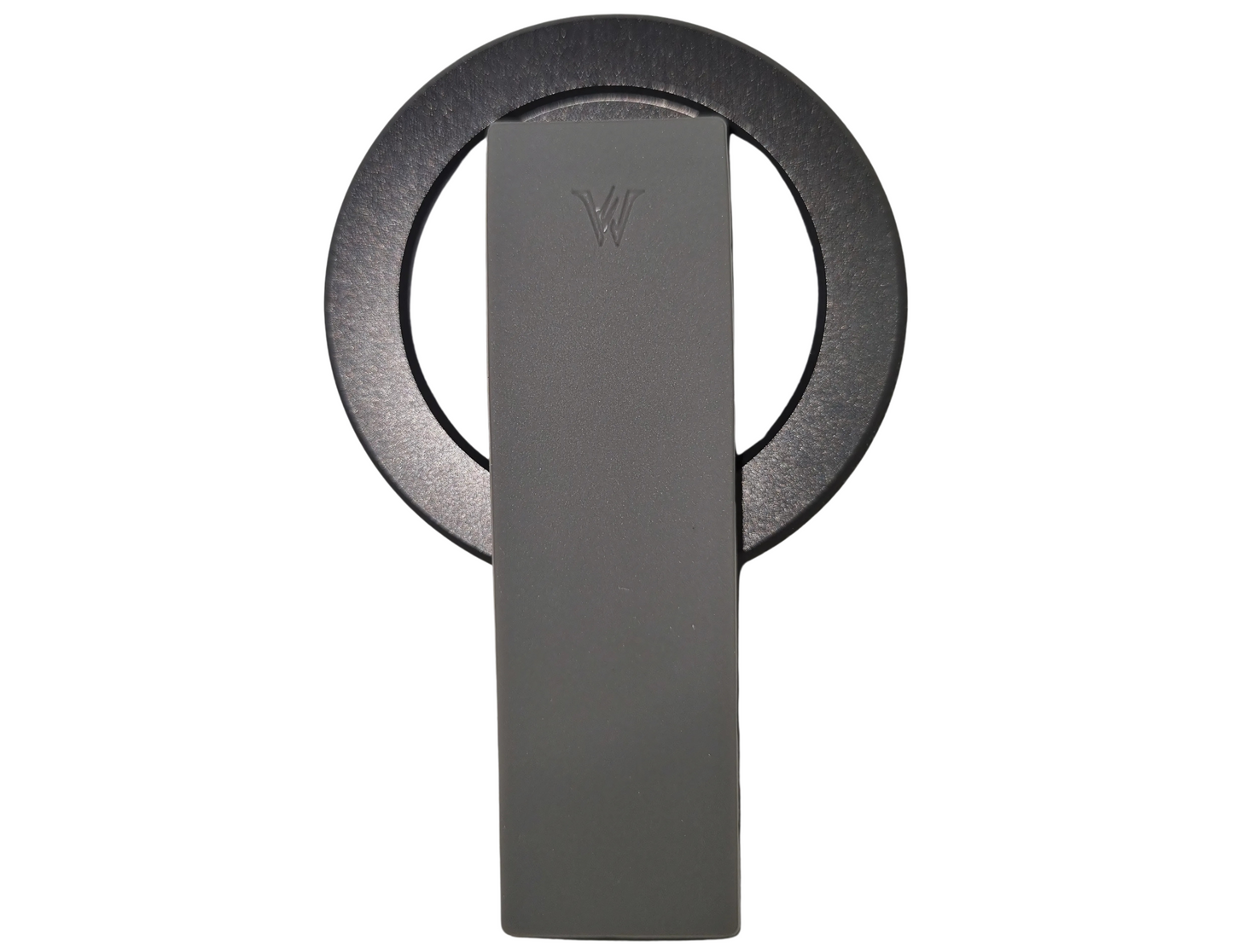 Front view of Wizard Tando Ring Mag in modern grey, displaying its innovative design and sturdy MagSafe connection.