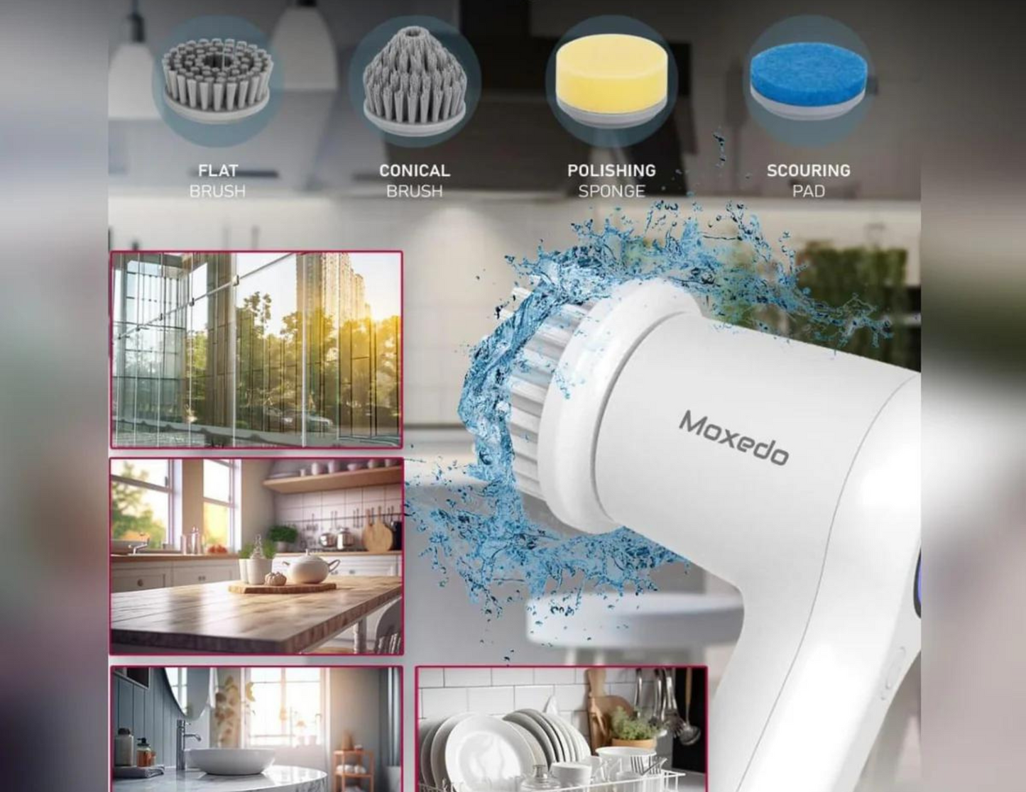 MOXEDO 4 In 1 Electric Cleaning Brush