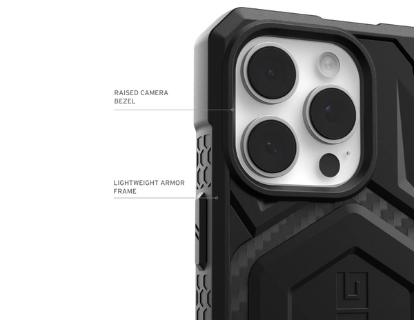 UAG Monarch Pro - Carbon Fiber MagSafe Case with Magnetic Ring Stand for iPhone 16 Pro Max