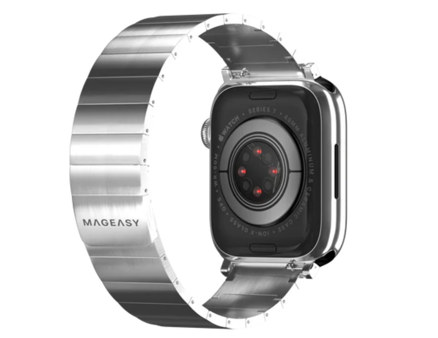 حزام MagEasy Maestro M المغناطيسي المصنوع من الفولاذ المقاوم للصدأ لساعة Apple Watch - فضي وأسود