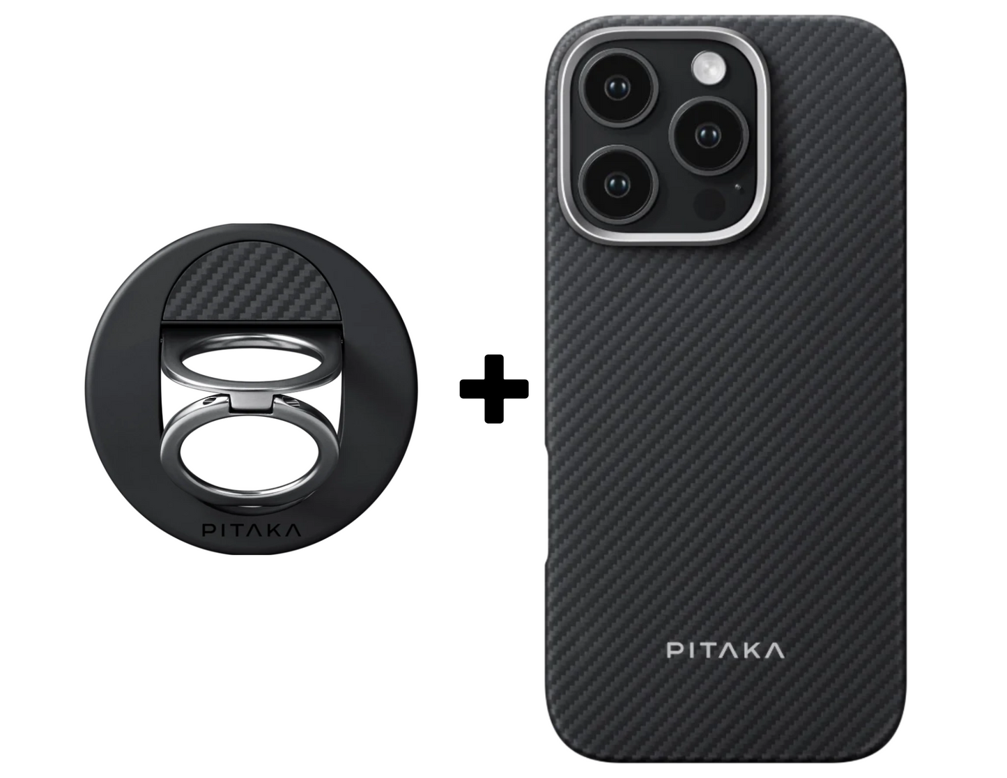 Pitaka Ultra - Slim Case & Grip 3 Ring Holder for iPhone 16 Pro Max