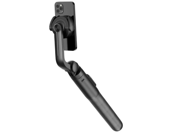 Black Momax 1-Snap Pole Magnetic Tripod Selfie Stick with Wireless Remote – KM17D on a white background