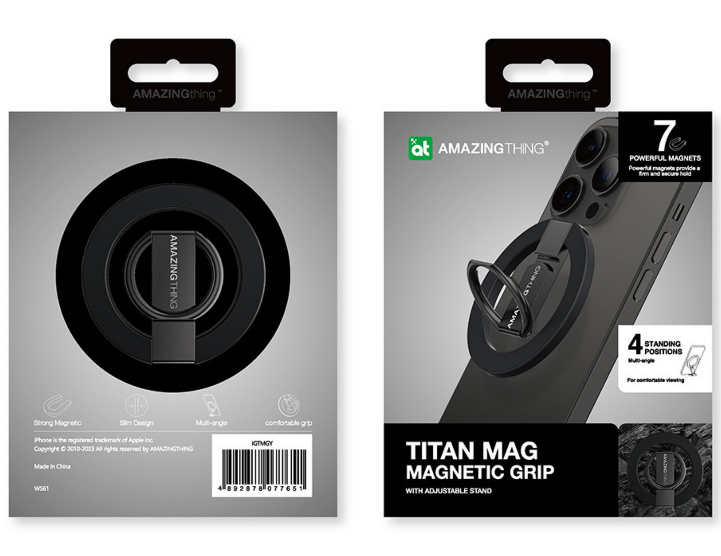 AmazingThing Titan Mag Magnetic Grip with Adjustable Stand (IGTMBK/IGTMGY)