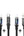 Set of six USB cables with digital displays on a white background