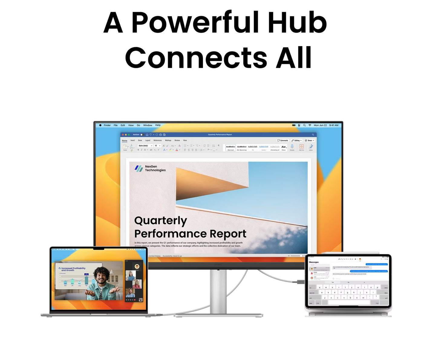 شاشة BenQ MA270U مقاس 27 بوصة بدقة 4K لأجهزة MacBook مع منفذ USB-C وإضاءة خلفية LED