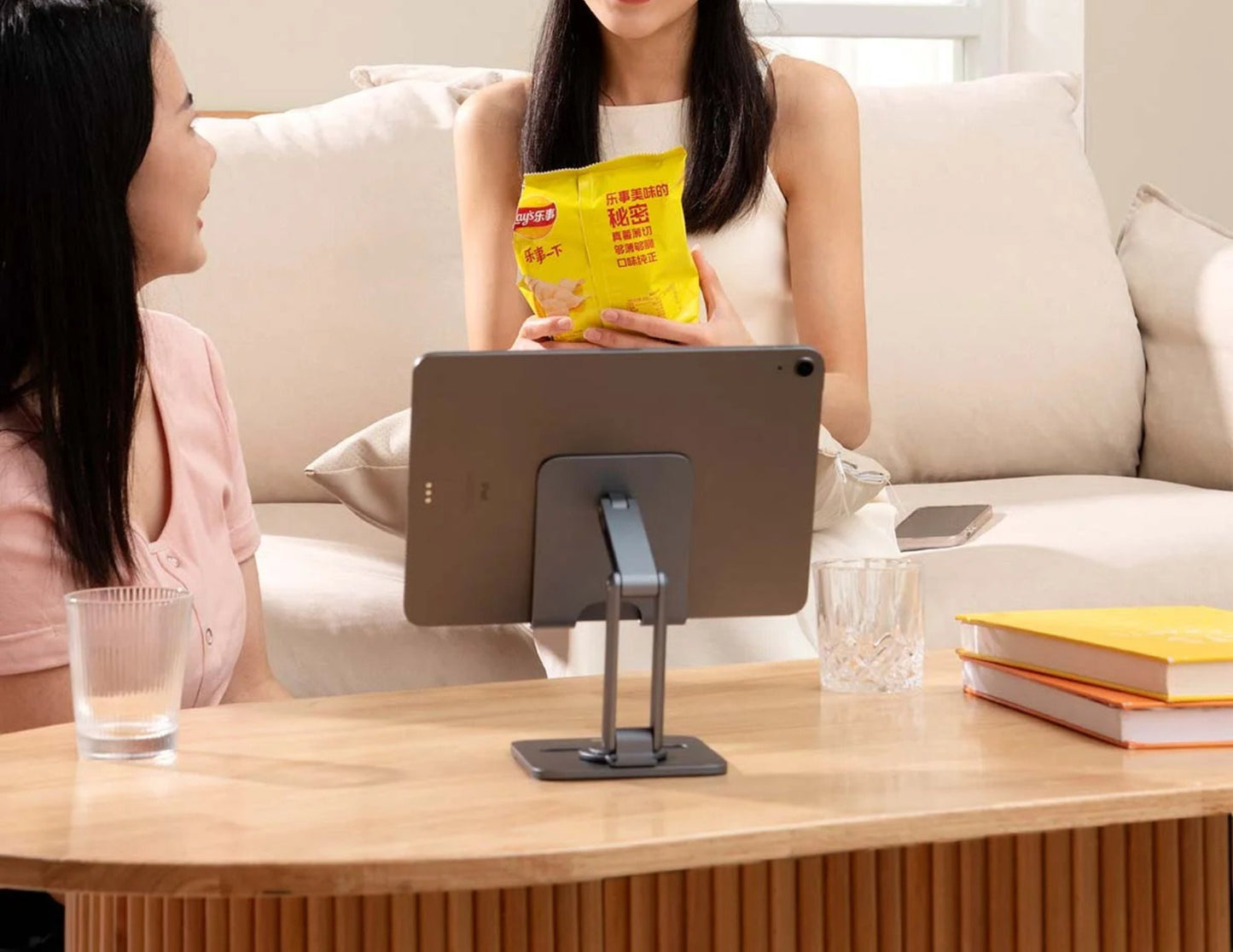 Baseus Desktop Biaxial Foldable Metal Tablet Stand (Rotatable Stand) B10431801811-00 – Grey
