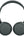 Black headphones on a white background
