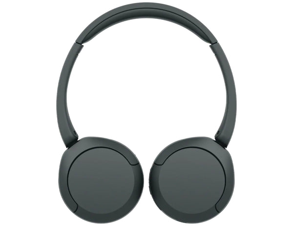 Black headphones on a white background