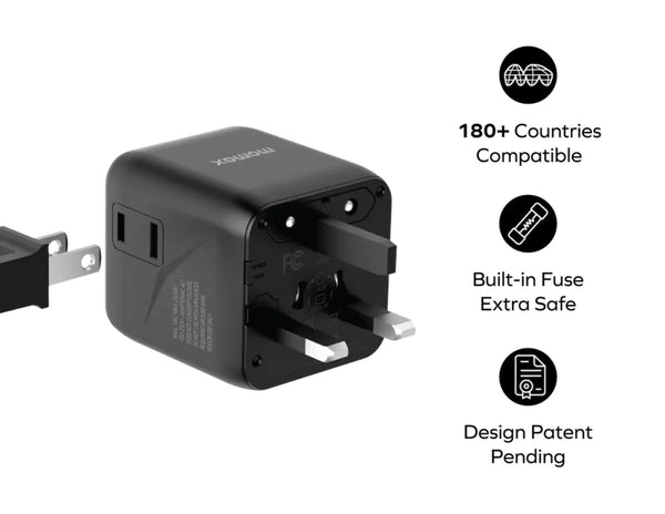 Momax 1-World Universal Travel Charger with Dual AC Outlets – UA19D / UA19W