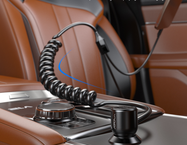 Vyvylabs Flash Power Dual Fast Car Charger 66W A+C with 2-in-1 Spring Cable (VJY66G)