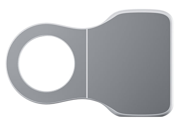Gray plastic component on a white background