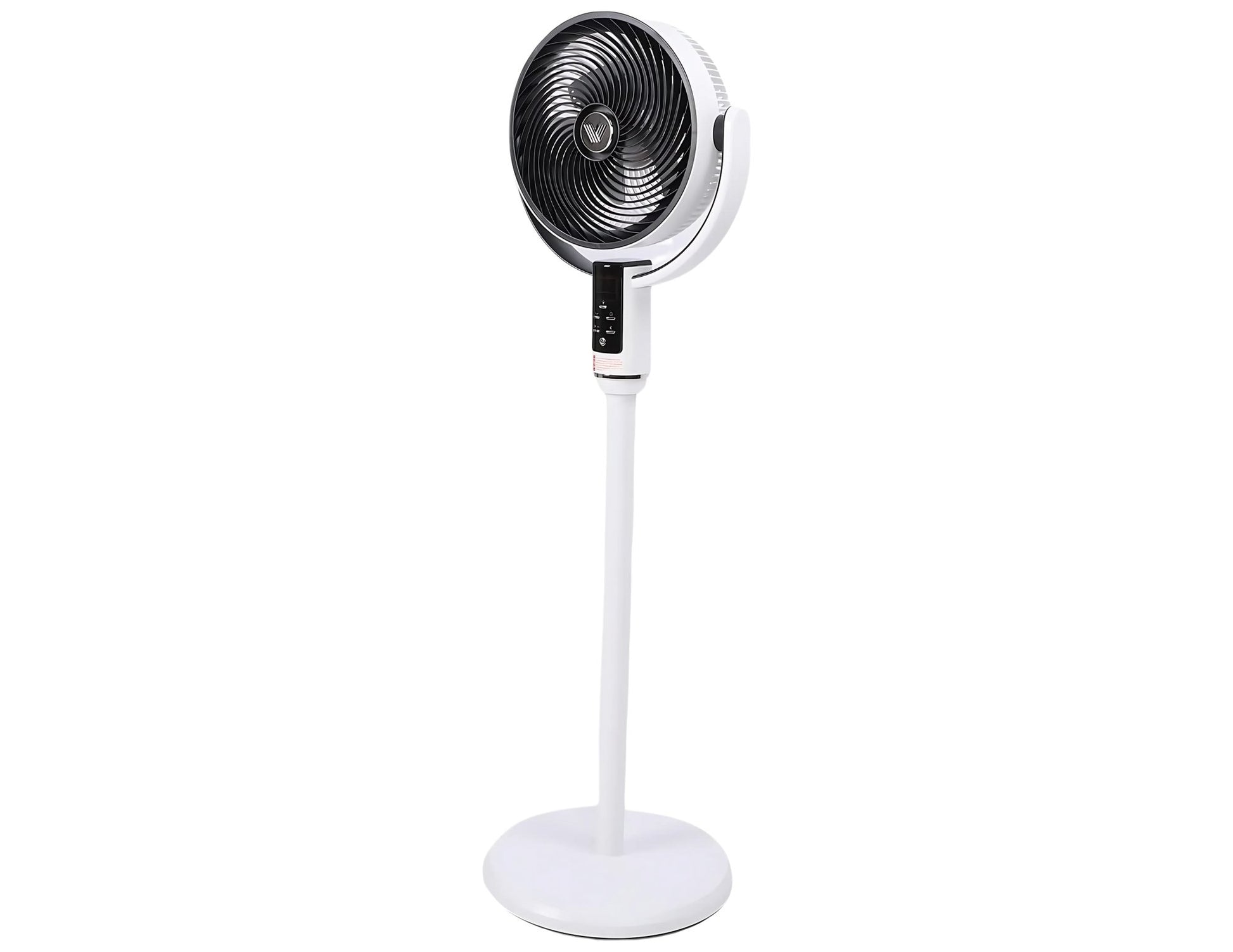 White standing fan on a white background
