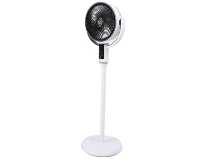 White standing fan on a white background