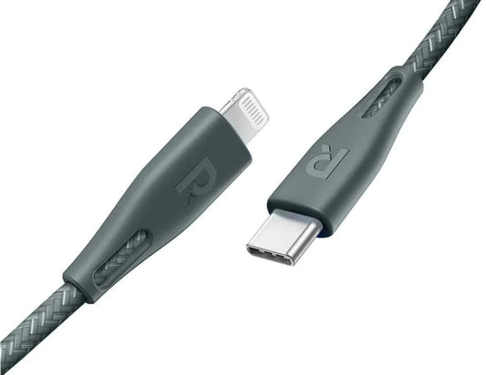 كابل RAVPower RP-CB1003 بطول 0.3 متر من النوع C إلى Lightning مضفر من النايلون - شحن سريع PD