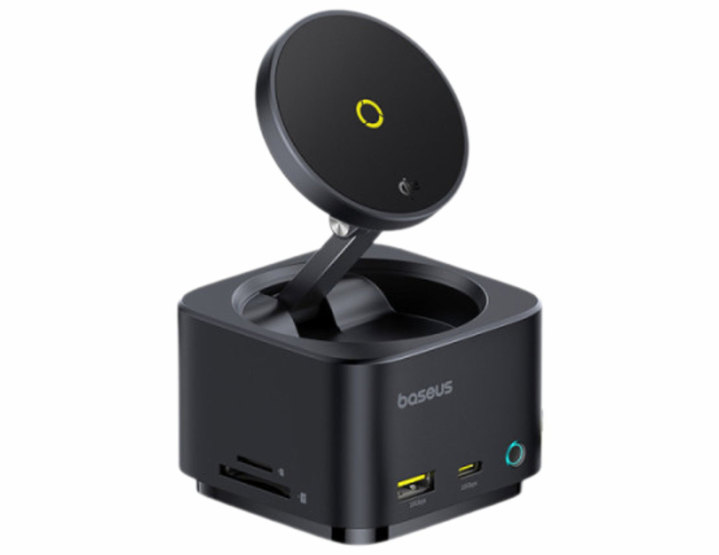 موزع Baseus MagPro Series II USB-C 7 في 1 مع شحن لاسلكي مغناطيسي بقوة 15 وات - أسود كوزميك B00072900121-00