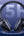 Black headphones with battery life indicators on a blue background