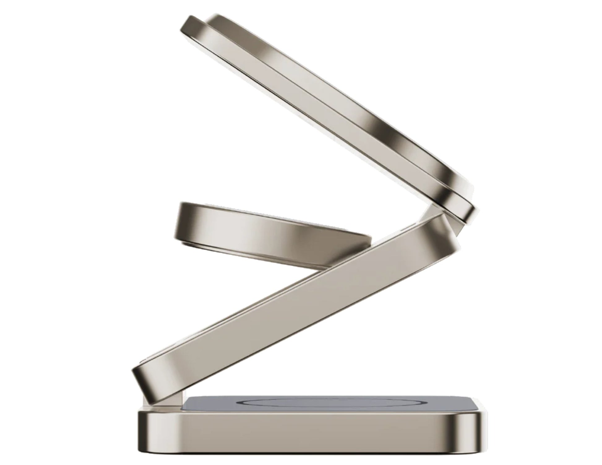 Modern LED desk lamp with a zigzag design on a white background